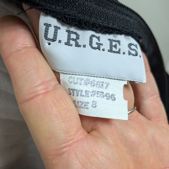 Velvet Mini Dress 8 Black Burnout Sleeveless Cocktail Floral Short Vintage 90s - Picture 7 of 8